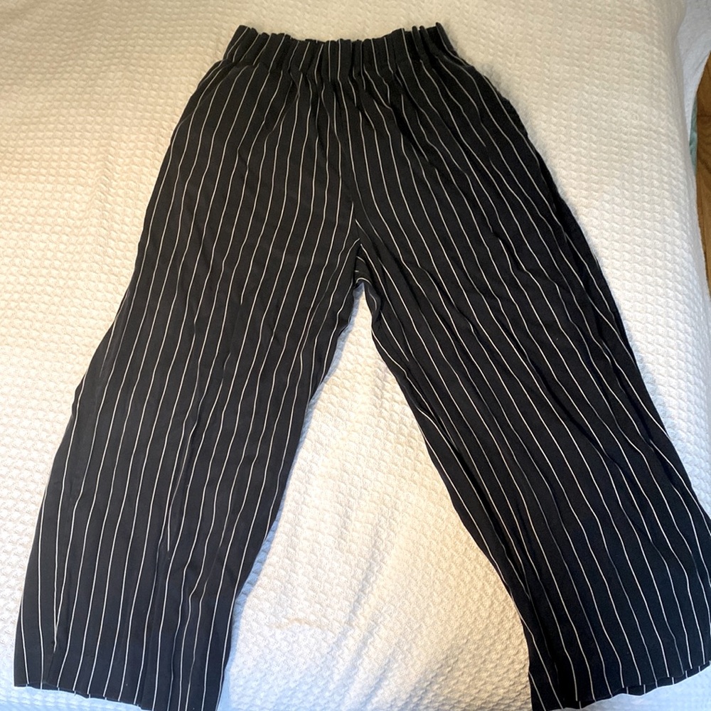 Black and white striped Zara pants, size medium, great for casual work pant